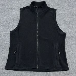 Arborwear Vest Jacket Women Large Black Fleece Outdoor Hiking Mock Neck Full Zip